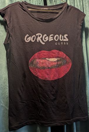 GUESS T-Shirt schwarz Grösse M /38 "GORGEOUS" Print