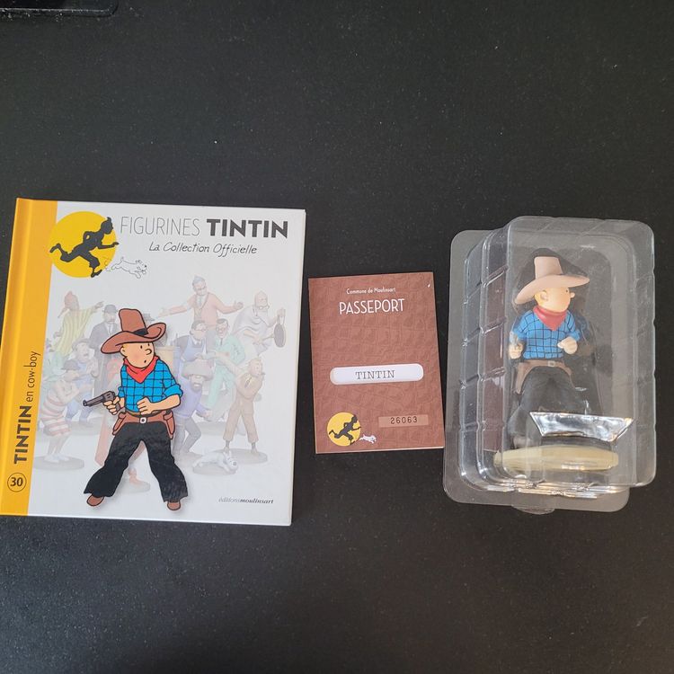 Livret De Figurine Tintin N°30 - "Tintin En Cow-boy", Sans Passeport, Occasion, Pour Compléter Ta Collection De Produits Dérivés Tintin