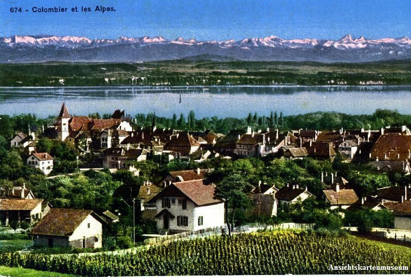 Cartoline postali: Colombier - et les Alpes + c1910 – Usato da Emmenbrücke venduto da teestube