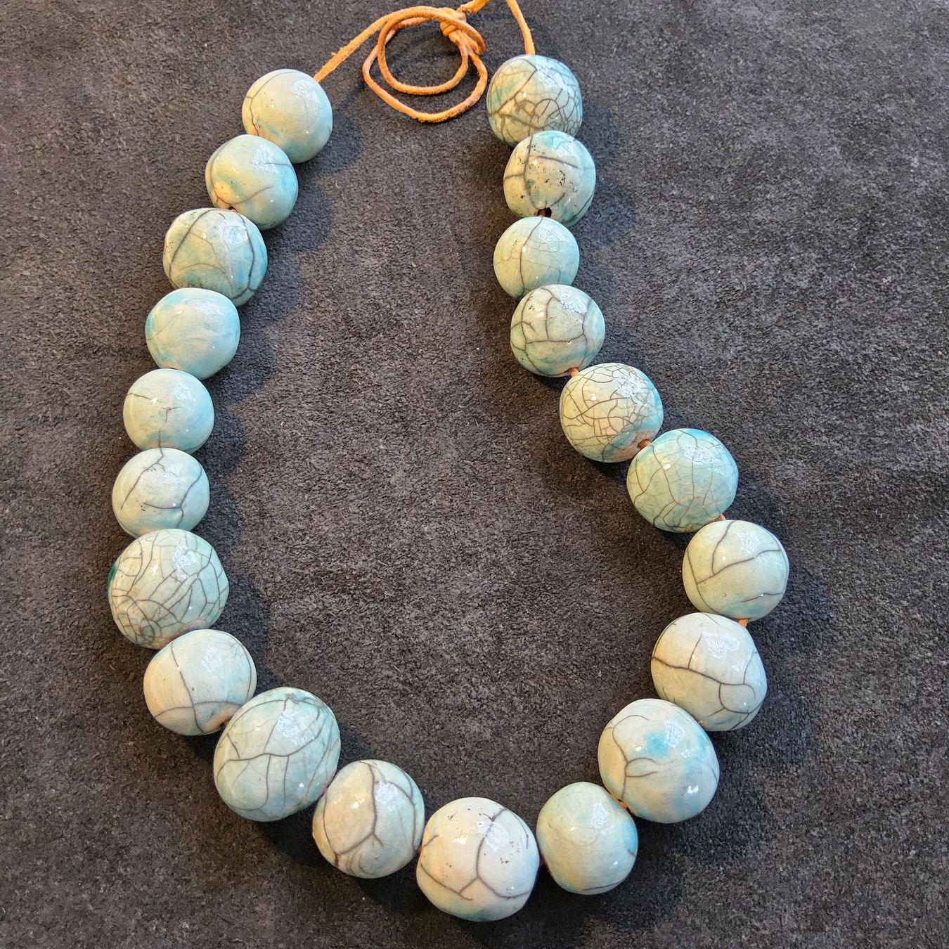 Catenine: Wunderschöne Keramik Handmade Halskette Collier, Türkis – Usato da Zürich venduto da gutsan 1