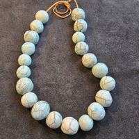 Wunderschöne Keramik Handmade Halskette Collier, Türkis