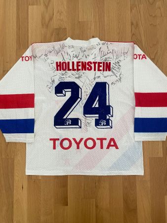 EHC KLOTEN # 24 HOLLENSTEIN TRIKOT 1987/88 PUMA SIGNIERT M