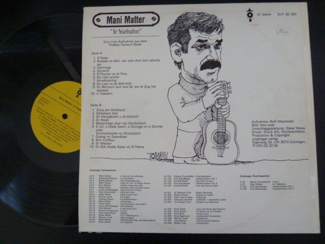 Schallplatten: Mani Matter - Ir Ysebahn  (VG+) – Gebraucht aus Au ZH von sikoku 1