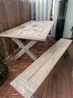 Gartentisch Holztisch mit 1er Bank L180cm B96cm H77cm 
