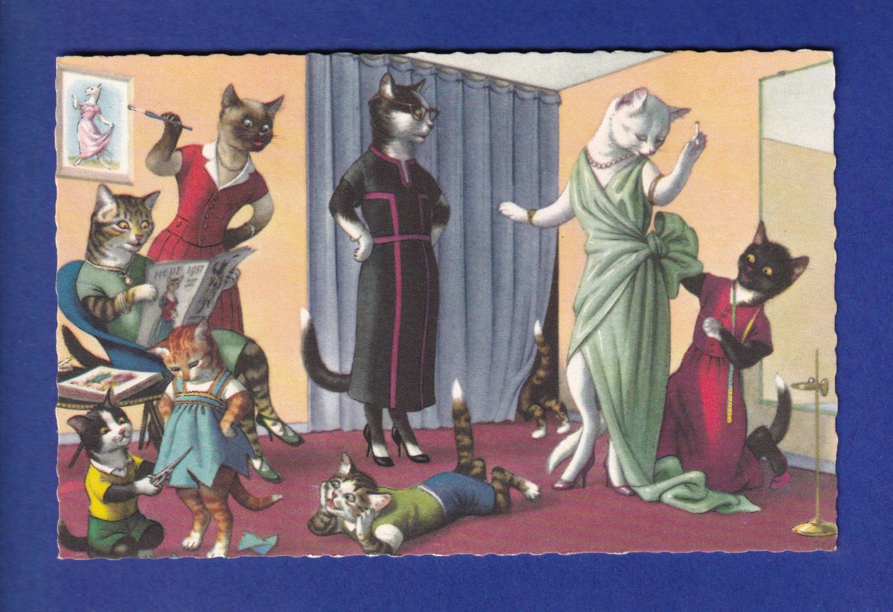 Cartes postales: CHAT - Chats humanisés – D'occasion à Pully par nicecards-shop