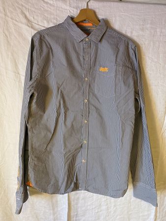 Chemise homme Superdry taille XL, rayée bleu/blanc