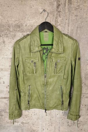 Trendige Lederjacke in Olivgrün GIPSY Grösse S, Top Zustand!