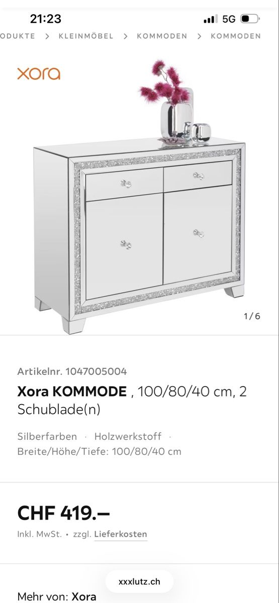 Cassettiere: Xora Spiegel-Kommode von XXL Lutz – Usato da Horgen venduto da Grizzly83