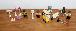 Lego Figuren Polizist Reisender Dieb Arbeiter Schilder Töff