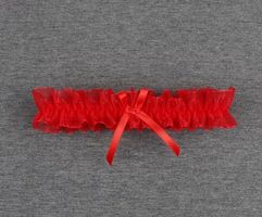 NEUES Strumpfband uni rot Gr. XS-M - 223428