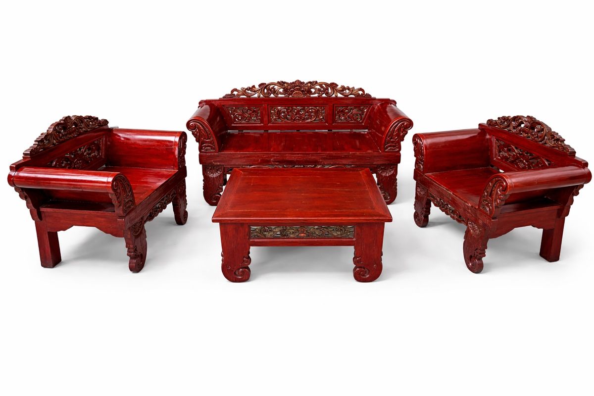Divani: Holz Sofagarnitur, 3-teilig, Asiatisch, Top Zustand! – Usato da Muttenz venduto da far_8vzh 1