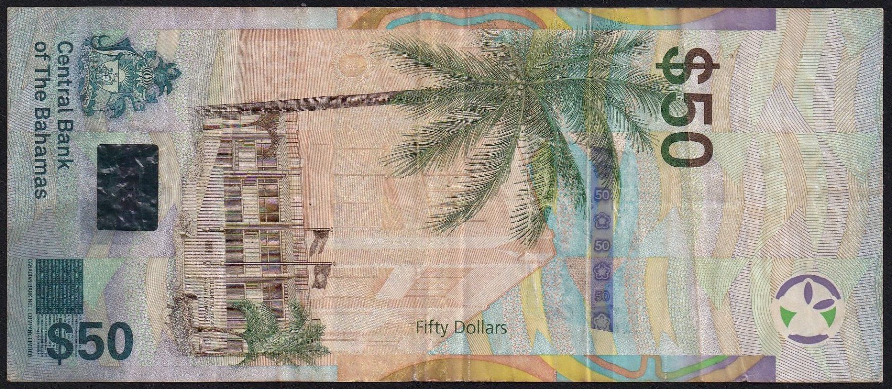 Banknoten: Bahamas 50 Dollars 2019 – Gebraucht aus Brugg AG von banknoten_muesli 1