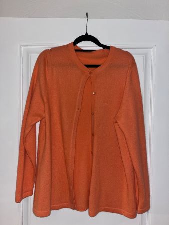 Cardigan 100% Kaschmir, 12, Korallen/pink/orange