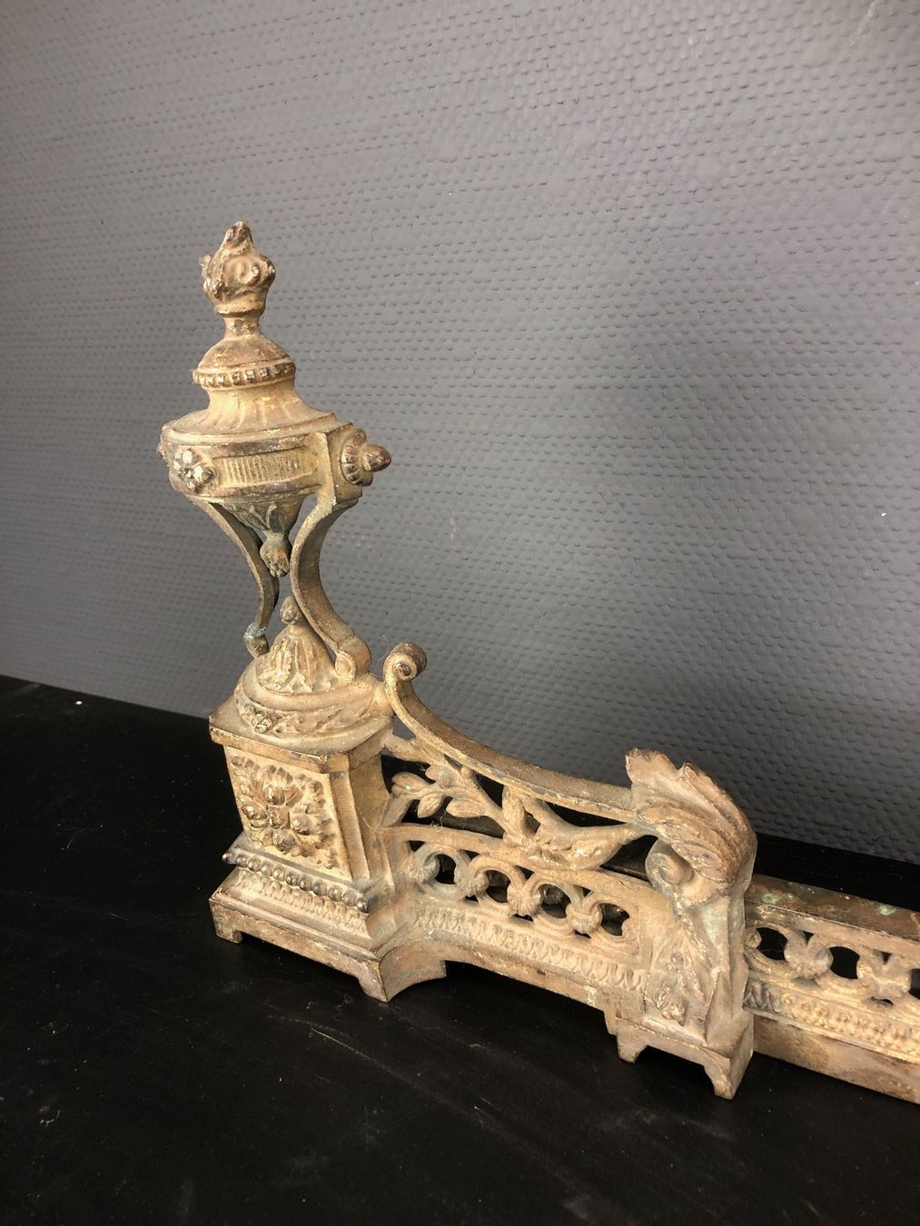 Camini: Antiker Kaminschutz, Messing, wunderbar, um 1850 – Usato da Laufenburg venduto da industrial-silence 3