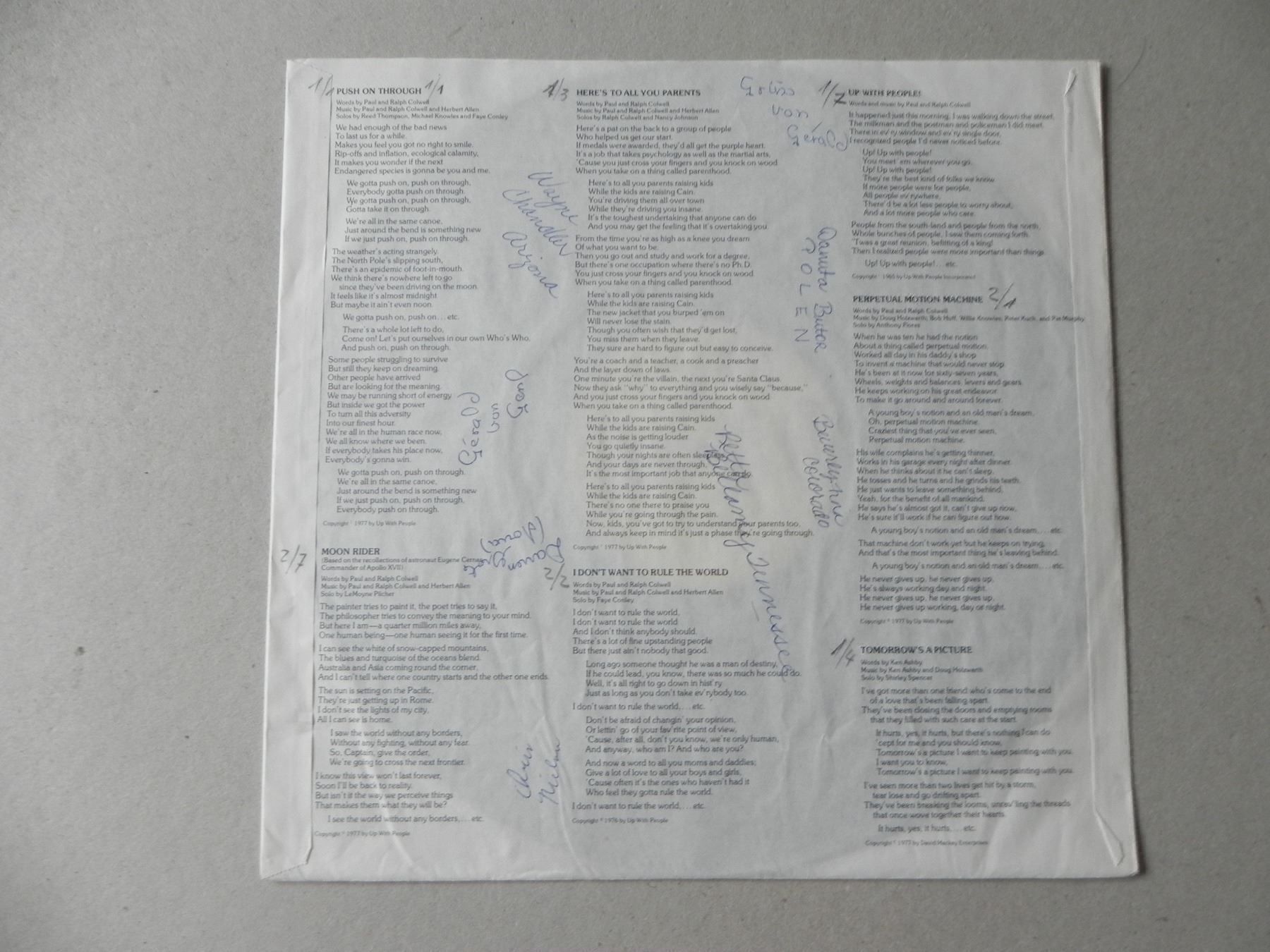 Schallplatten: 3 LP Up with People 1970-1987 Autogramme – Gebraucht aus Siebnen von krimsie 6