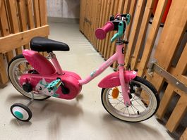 Kinderfahrrad B'TWIN rosa 14 Zoll mit Stützrädern gut erh...