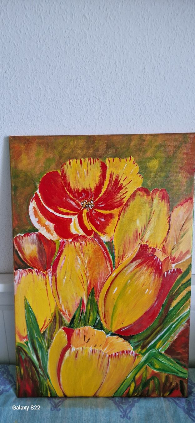 Gemälde: Acrylic abstract flower – Gebraucht aus Ebikon von vij_fg72 1