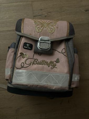 Sac d'école BELMIL rose avec papillon, bon état