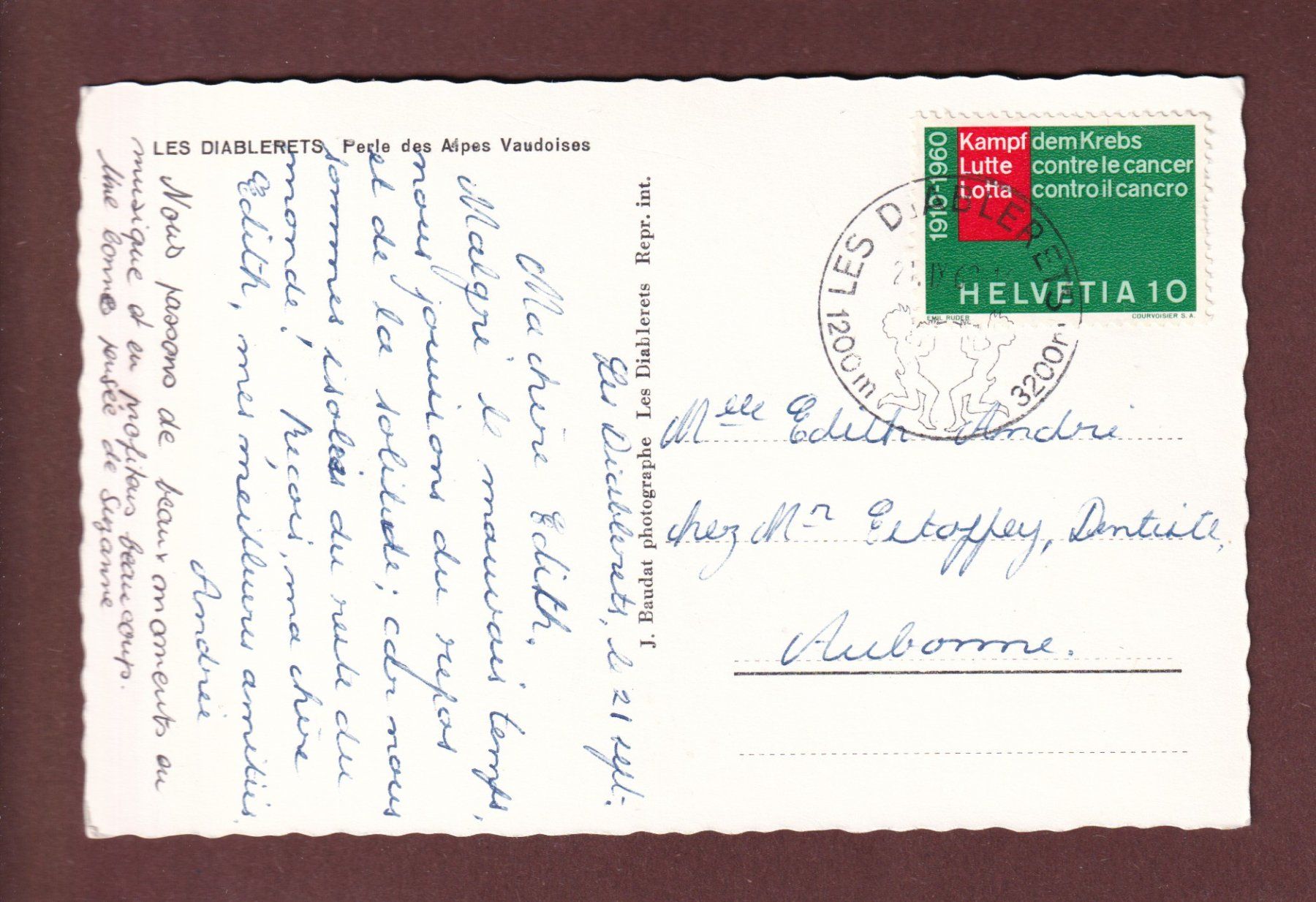 Ansichtskarten: LES DIABLERETS - Chèvres - 1960 – Gebraucht aus Pully von nicecards-shop 1