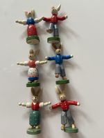 Osterhasen Holzfiguren,Handarbeit,Vintage,6 Stk.