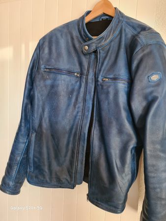 Herren Lederjacke blau Grösse XXL 58-60 gebrauchter Zustand.