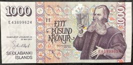 Island 1000 Kronur Banknote - Seltenes Sammlerstück!