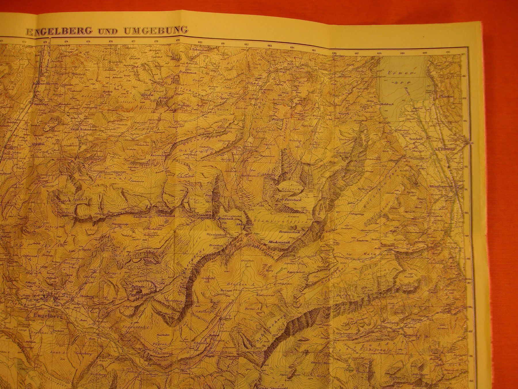Landkarten & Atlanten: ENGELBERG UND UMGEBUNG 1928 – Gebraucht aus Grüningen von Kartensammler 2
