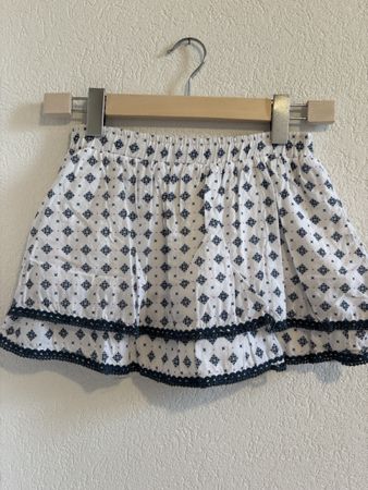 Jupe fille imprimée blanc et bleu taille 7-8 ans