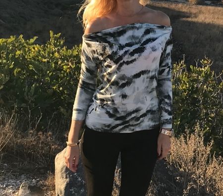 Sexy Just Cavalli Polo -M/Lprinte zebr di cottone con strass