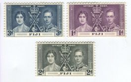 Briefmarken "König Georg VI. & Queen Mum". Fidschi 1937