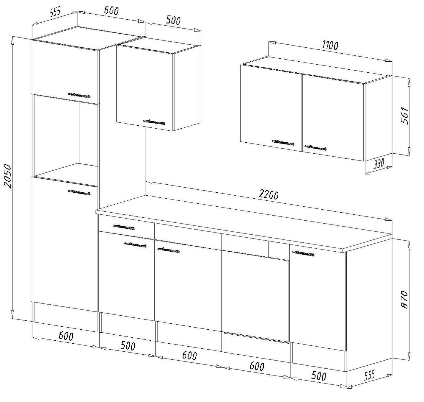 Cucine complete: 554 Küchenzeile Küchenblock 280cm EYSW - Küche Einbauküche – Nuovo e nell'imballaggio originale da Wallenwil venduto da toesstalvertrieb 8