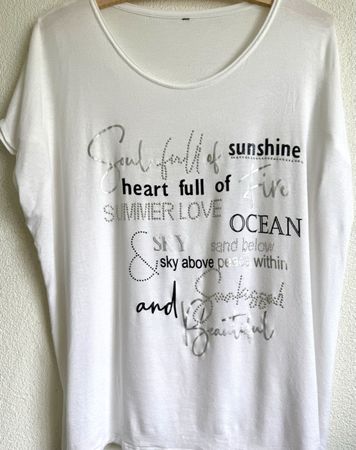 T-Shirt, neuwertig, Gr. XXL, weiss, originell