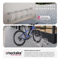 Tectake 5-Bike Rack Powder-Coated Steel Floor Wall Mount