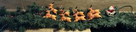 Vintage Nostalgie Rentiere mit Weihnachtsmann