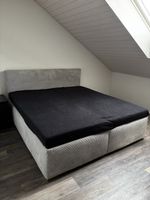 Boxspringbett grau mit Stauraum guter Zustand 180x200