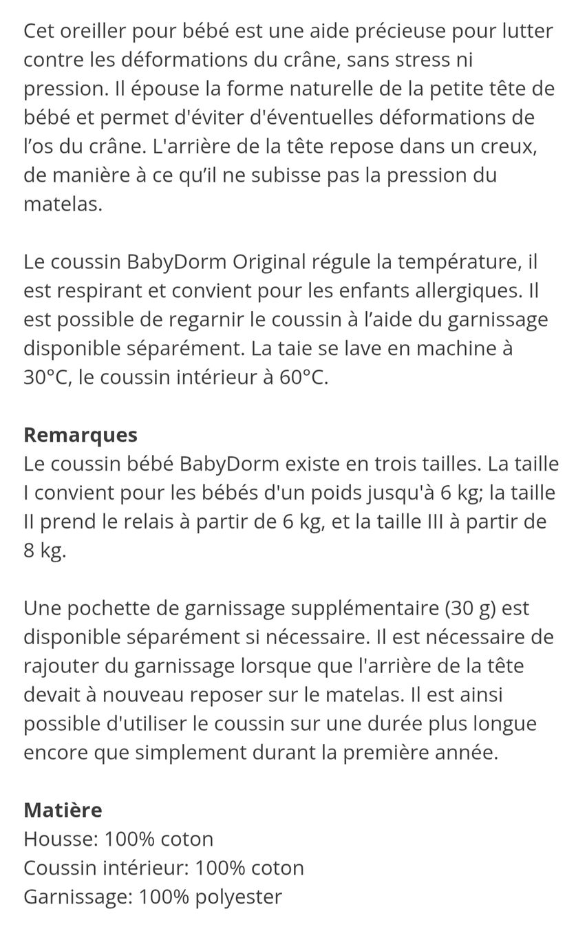 Coussins: Coussin Babydorm – Neuf (Voir description) à Martigny par Seuph02 4
