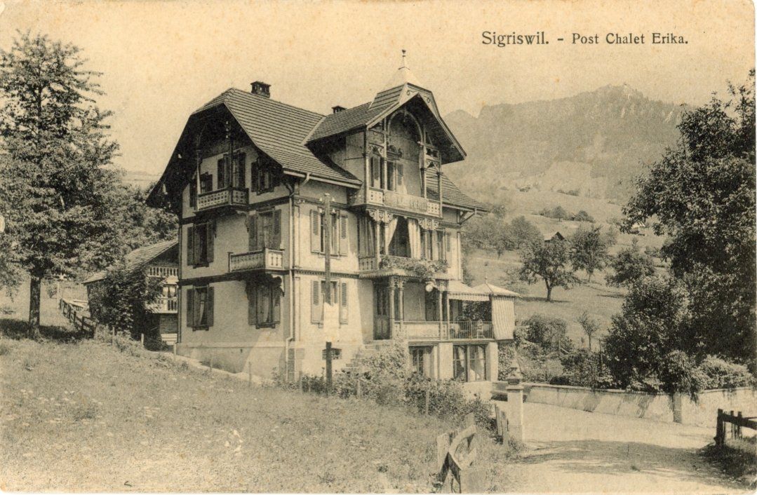 Cartoline postali: Sigriswil   BE  -    Post Chalet ERIKA      um 1911 – Usato da Brig venduto da Valcards54