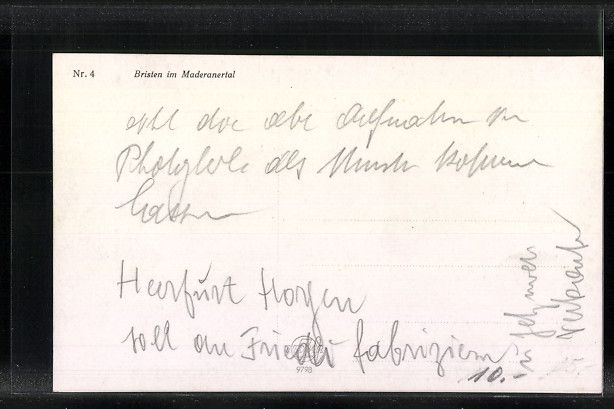 Cartoline postali: Bristen /Maderanertal, Teilansicht mit U – Usato da Berlin venduto da bartko-reher 1