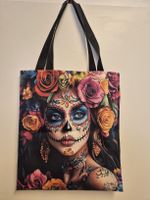 Bunte Frauenkopf-Tasche mit Blumenkranz, neu 🌹