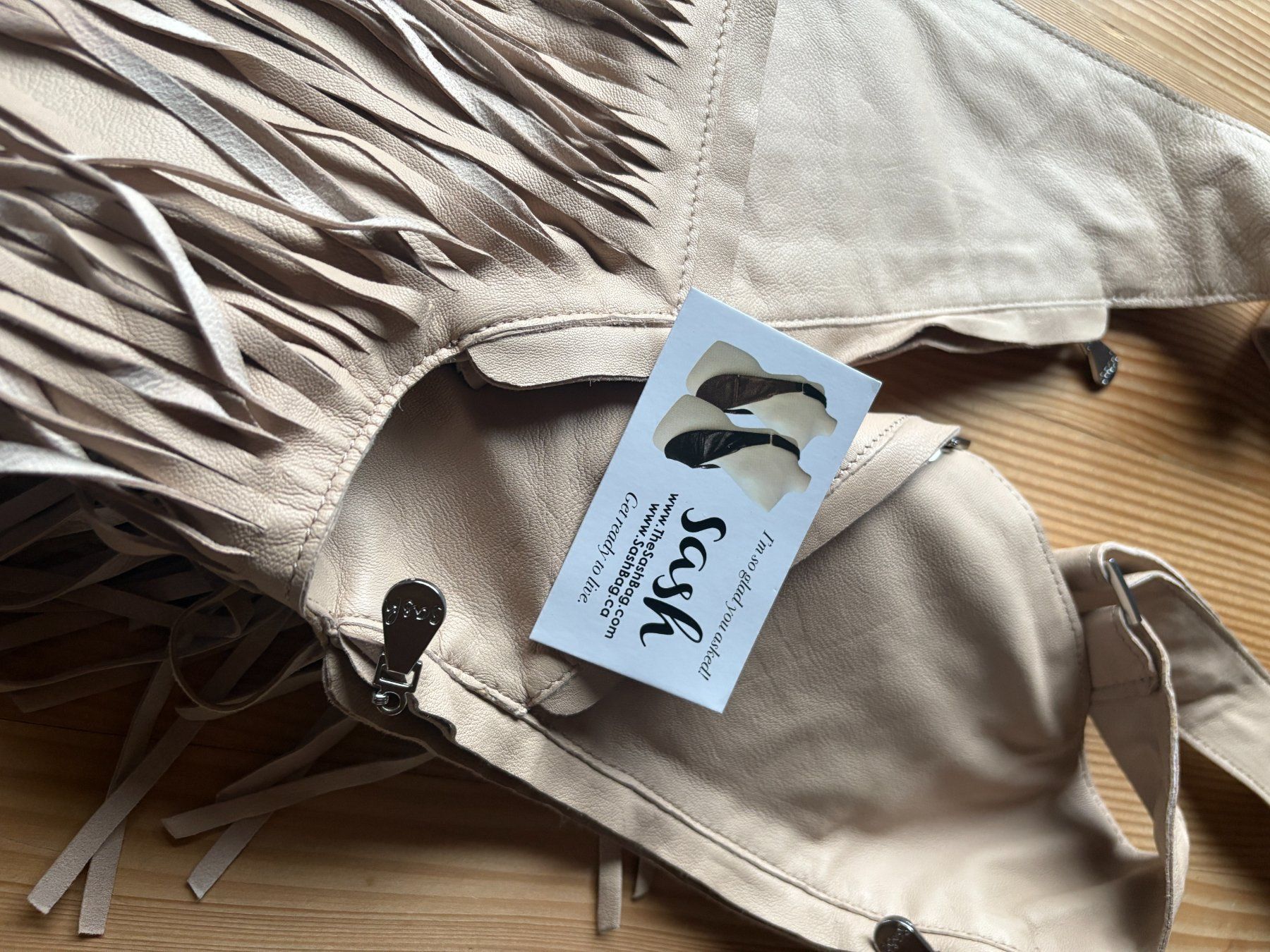 Taschen für Damen: Sash Bag Tan Fringe Leather Sash Bag – Gebraucht aus Môtier (Vully) von Iljos 3