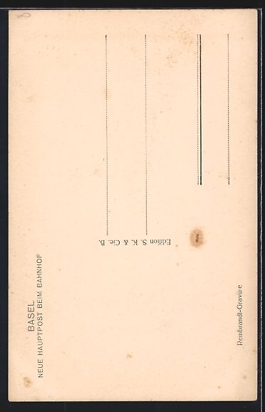 Cartoline postali: AK Basel, Neue Hauptpost beim Bahnhof – Usato da Berlin venduto da bartko-reher 1
