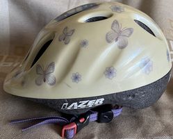 Kinder-Velohelm Lazer Schmetterling beige, Zustand wie neu