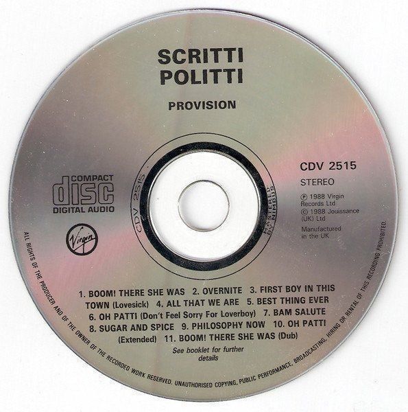 CDs: SCRITTI POLITTI (CD) Provision – Gebraucht aus Zürich von Tarafo5 2