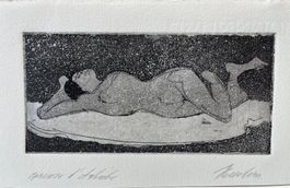 Weiblicher liegender Akt von MAX HELLSTERN        (ID B5887)