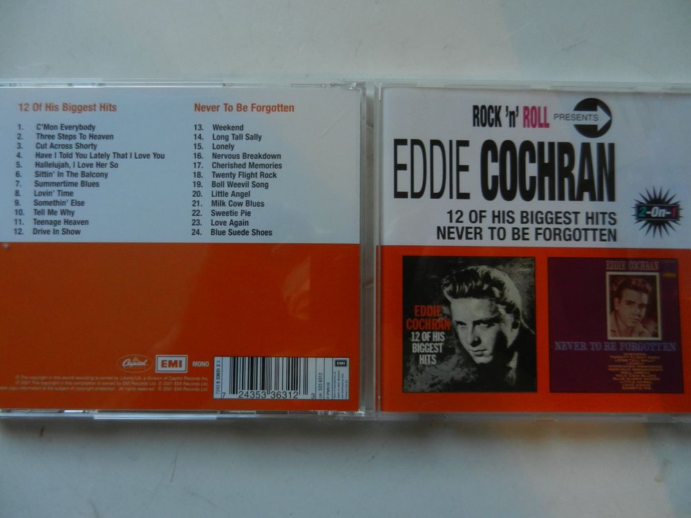 Eddie Cochran 12 Of His Biggest Hits Soul Mens Crew Neck Customized