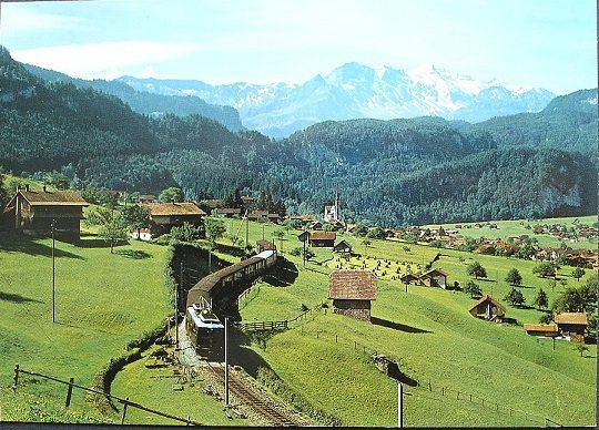 Cartoline postali: LUNGERN mit Wetterhorngruppe - Bahn – Nuovo (secondo la descrizione) da Jona venduto da philajona