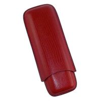 Zigarren-Etui Rindsleder rot - 2 DC