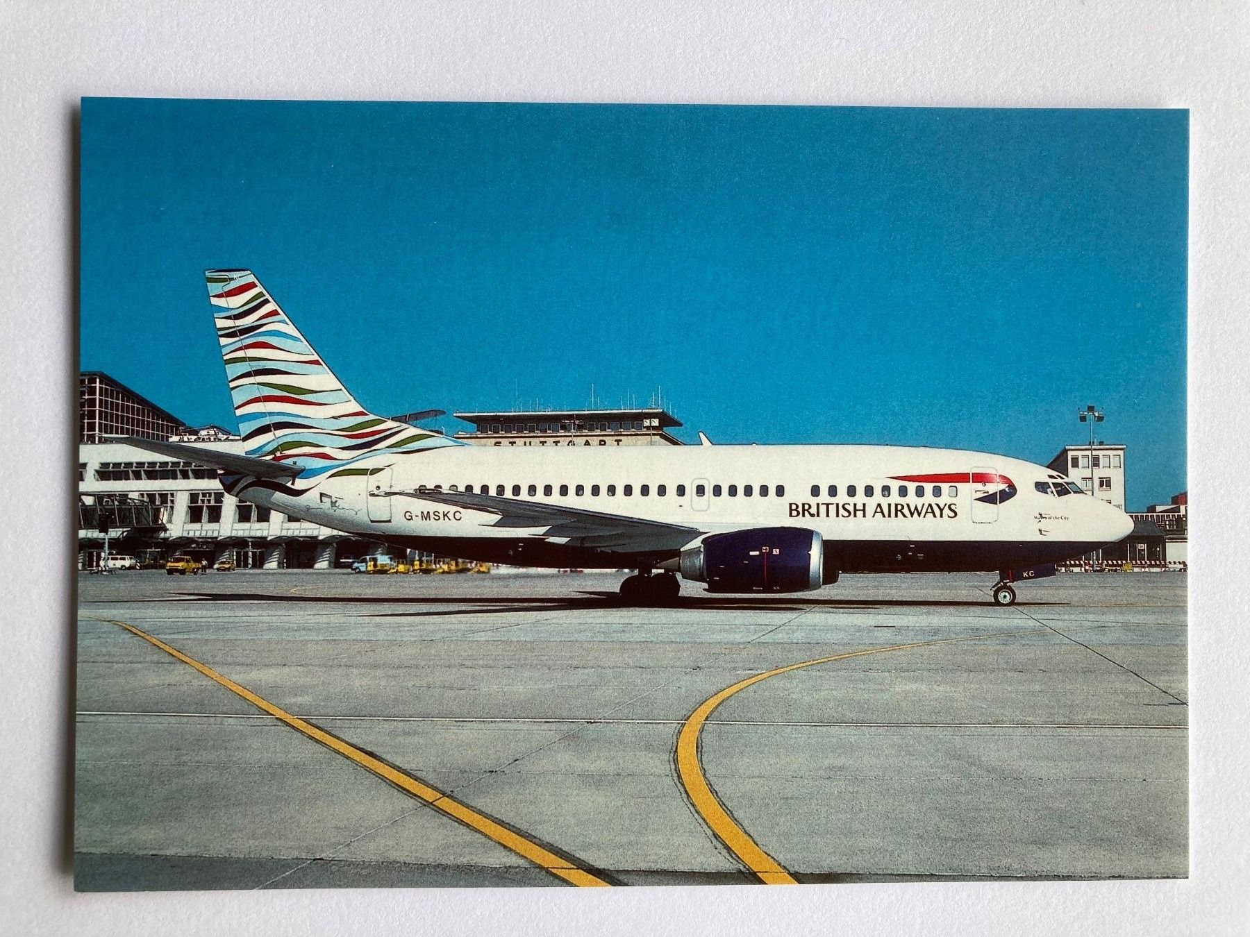 Cartoline postali: Postcard Boeing 737-5L9 British Airways – Usato da Lugano venduto da sel_x7bg