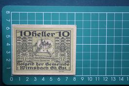 currency emergency money austria wimsbach  10 heller 1920