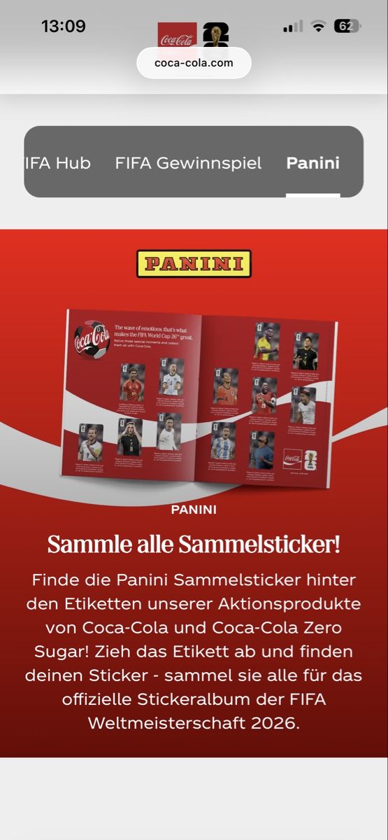 Panini Carte collezionabili: Panini Coca Cola FIFA 2026 - kostenloser Versand – Nuovo e nell'imballaggio originale da Nussbaumen AG venduto da c.4 3
